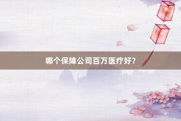 哪个保障公司百万医疗好？
